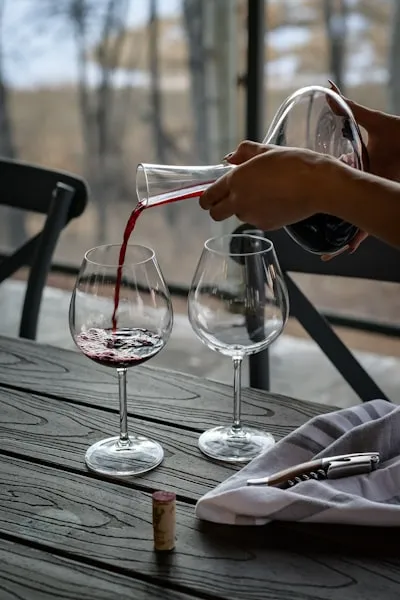NUTRIUPS Decantador de Vino 1.2L Sin Plomo Soplado a Mano con Tapón Aireador