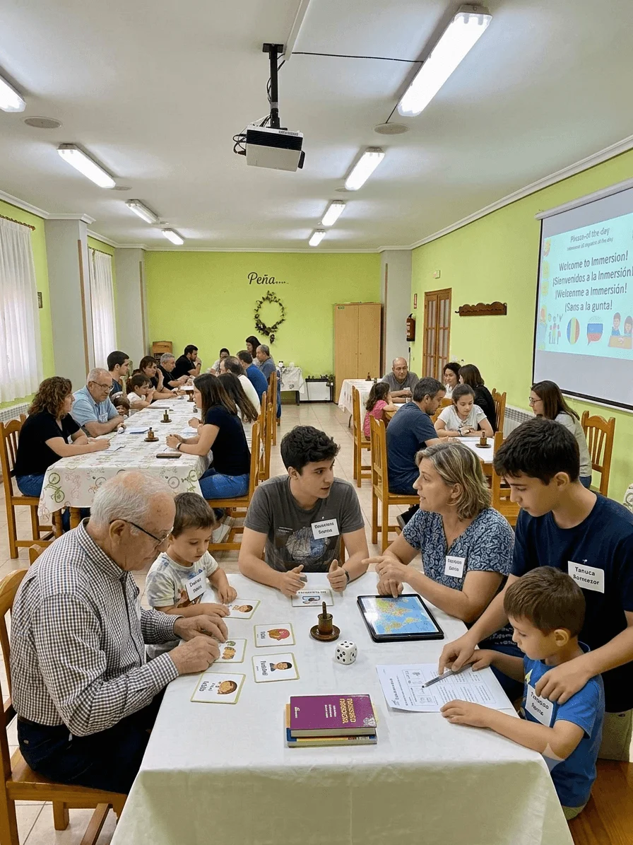 Comedor grupal de La Rueca — espacio para inmersión lingüística